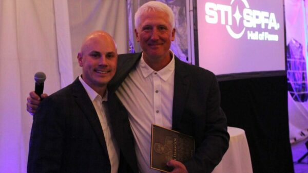 Steve Hammoor receives Hall of Fame award.
