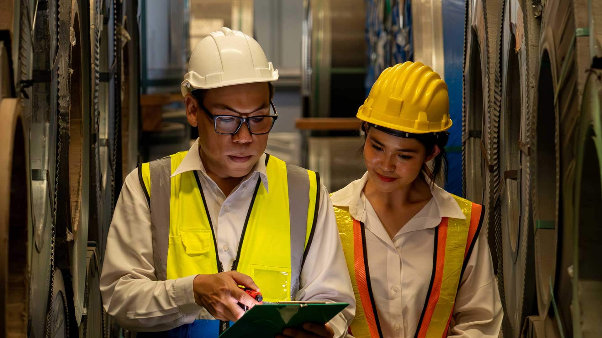 Engineer conducts quality control assessment