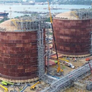 Twin Double Wall Cryogenic Tanks at New Ethane Import Terminal in Coatzacoalcos Veracruz