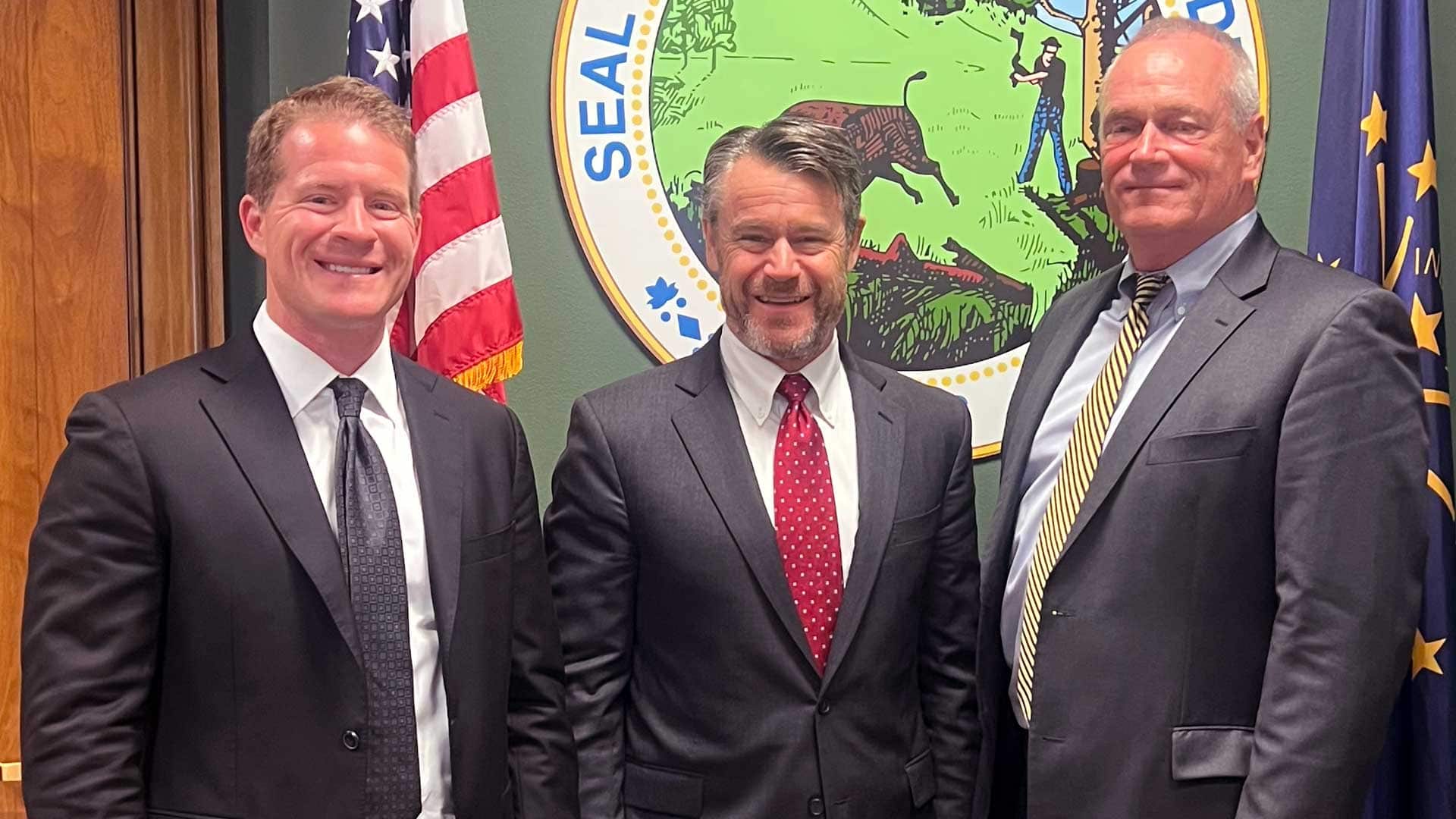 Left to right: Bill Kennedy, Kennedy Tank and Manufacturing; Sen. Todd Young (IN); Randy Moore, Randall Moore Consulting