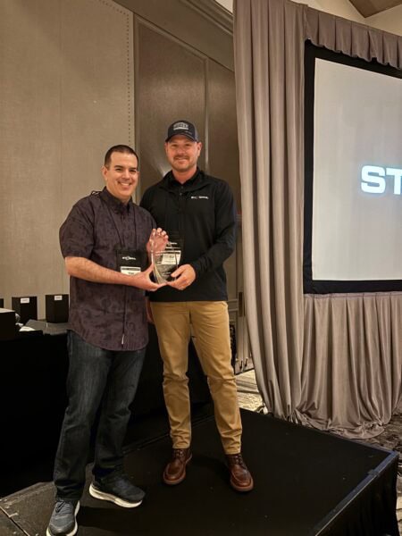 CJ Hineman (right) received the Patrick Kennedy Leadership Award