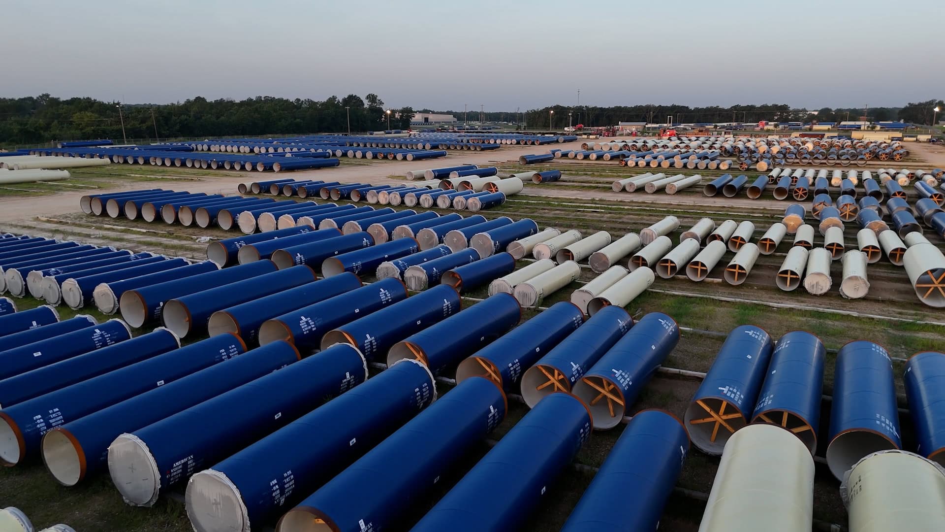 Steel water pipe in the yard.