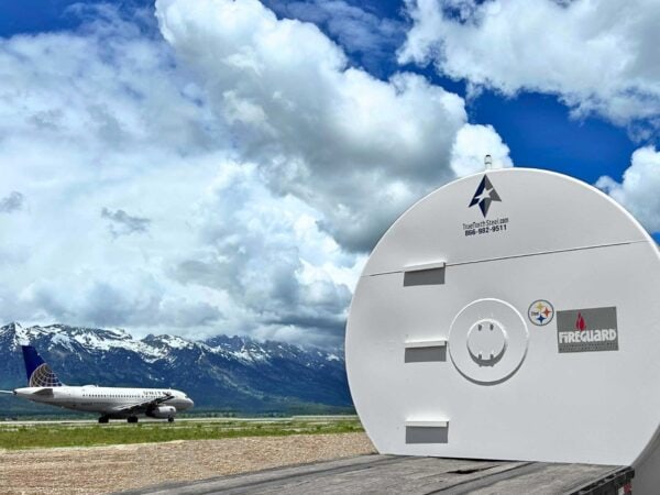 FIREGUARD® steel storage tank near airport in Jackson Hole, Wy.