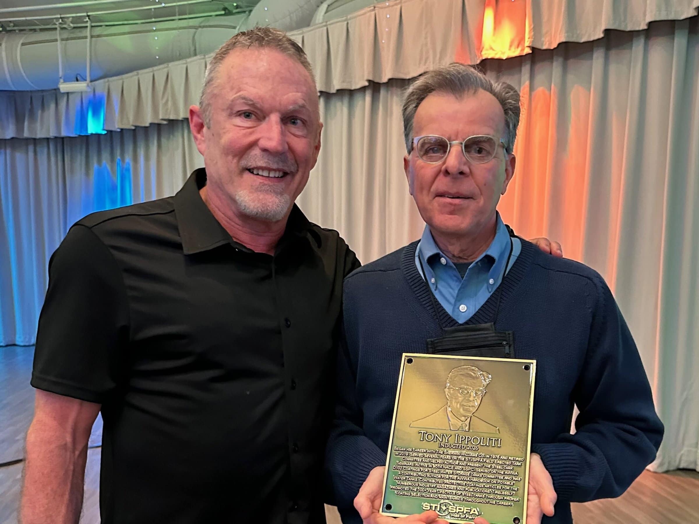 Tony Ippoliti presented STI/SPFA Hall of Fame award.
