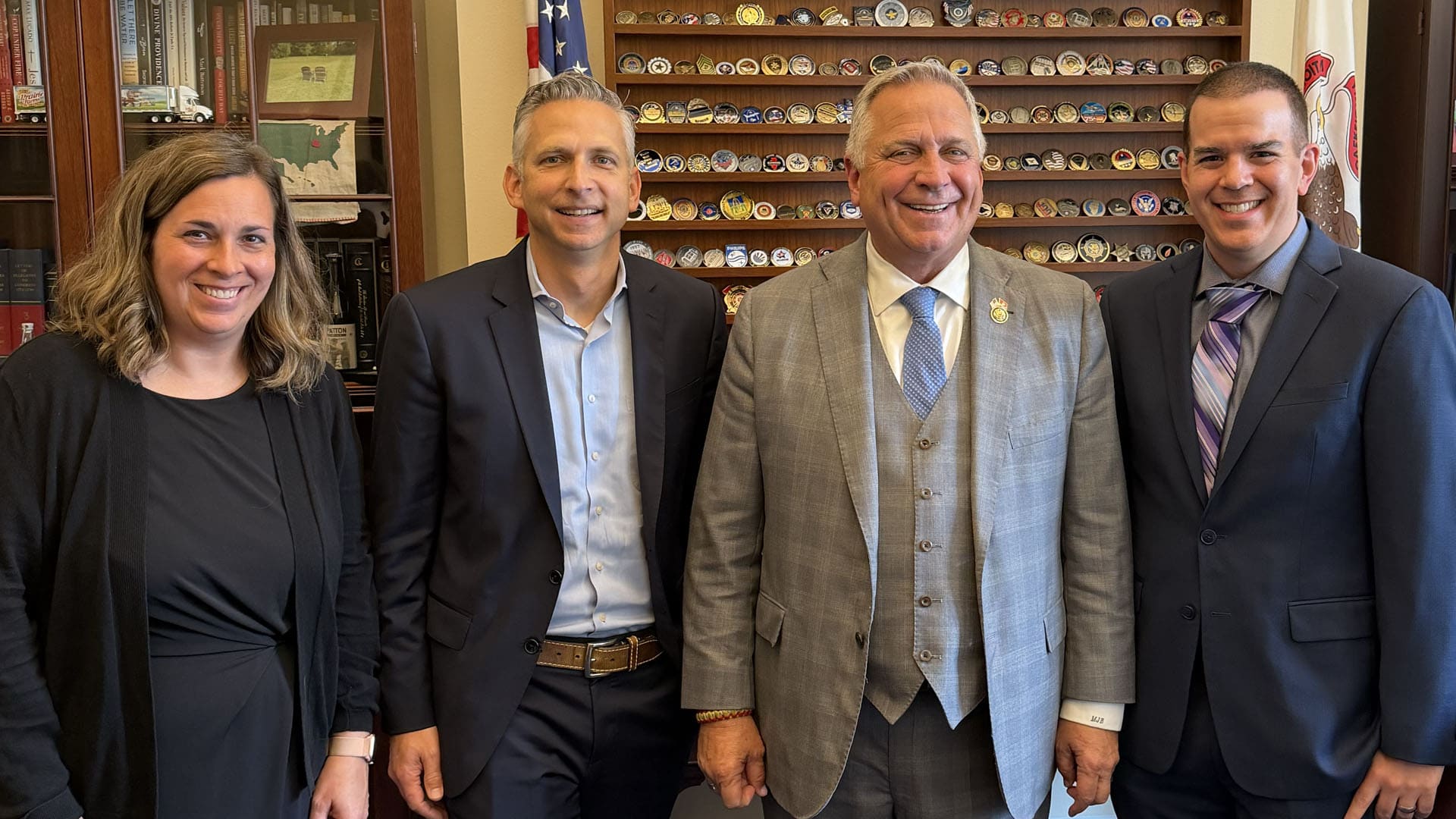 From left: Katie Bruce (STI/SPFA), Michael Usterbowski (Sherwin Williams), Rep. Mike Bost (IL-12), Tim O’Toole (STI/SPFA)