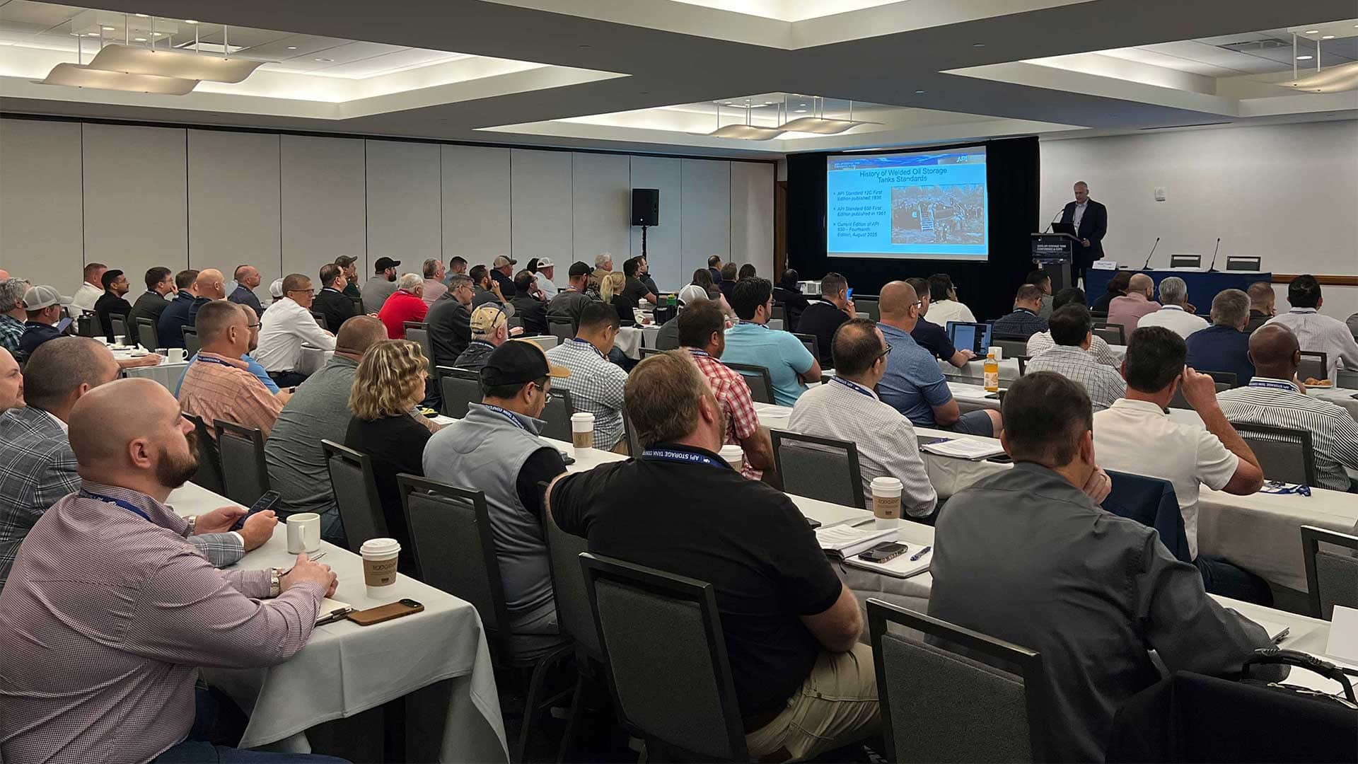 Attendees listen to a field erected storage tank seminar at the API Storage Tank Conference.