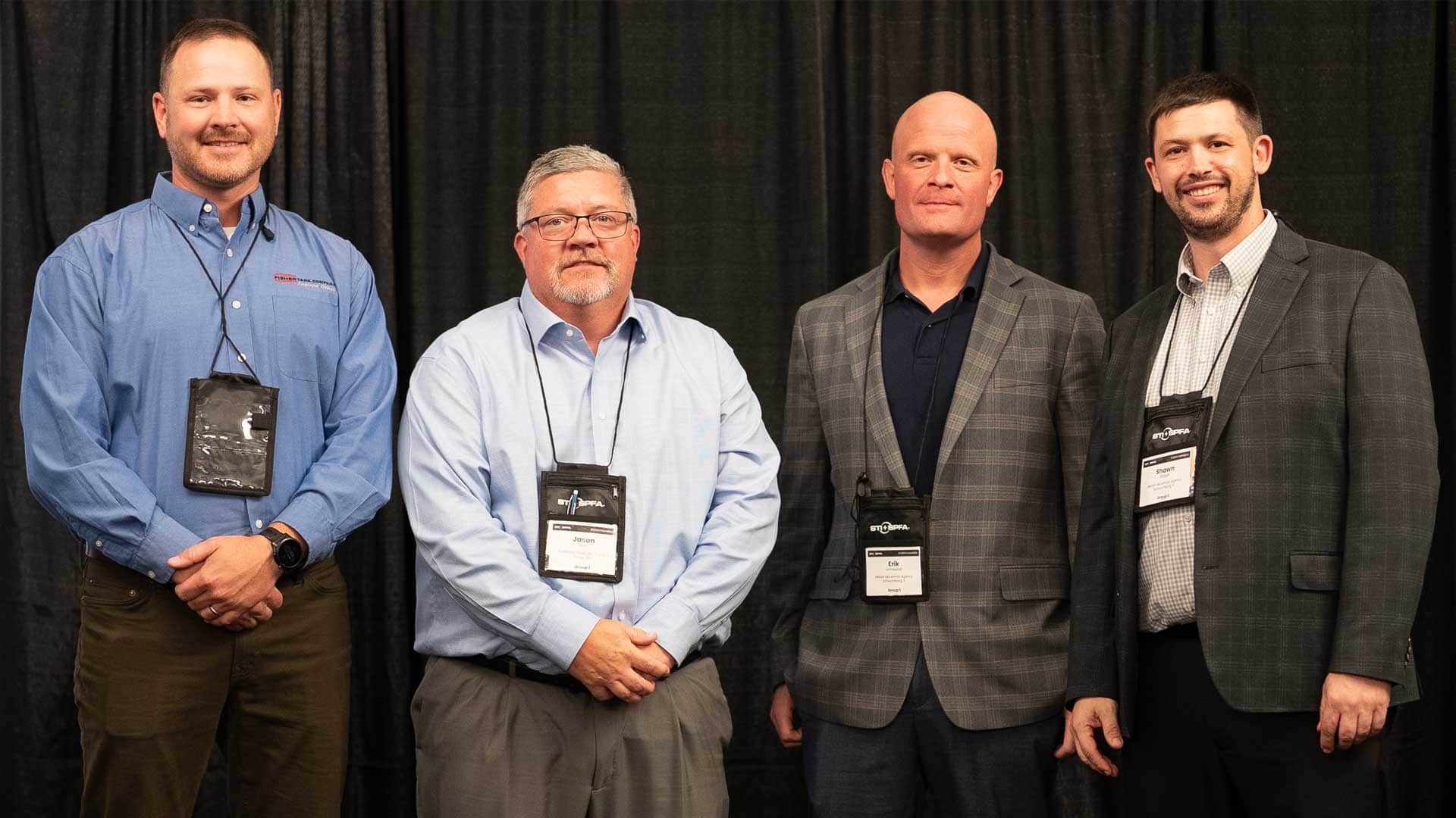 TrueNorth Steel, Inc. receives an STI/SPFA Safety Award of Excellence from STI/SPFA and Marsh McLennan Agency representatives.